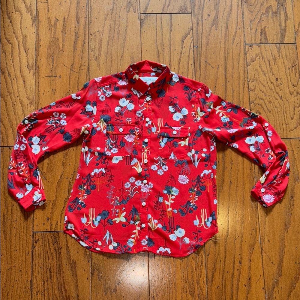 Pretty, Flowy Xsp Loft Button Down; Never Worn! - image 1